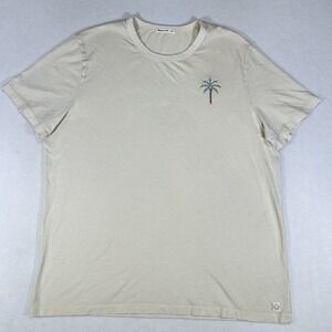Marine Layer Signature Crew Large/XL Palm Tree Graphic Shirt Beige Short Sleeve